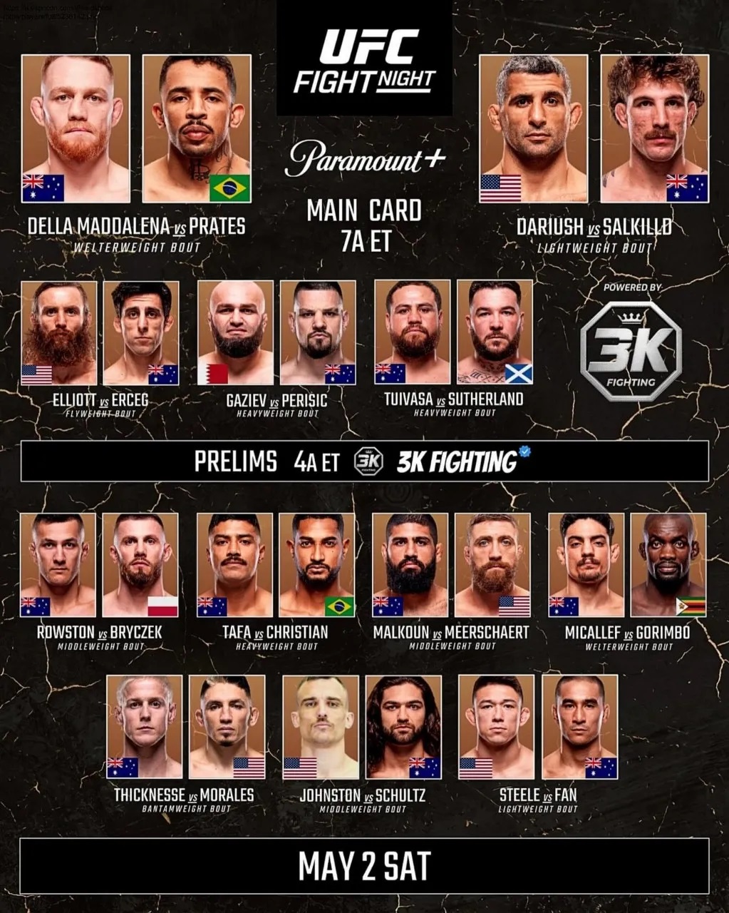 UFC Fight Night 275  UFC Perth Прямая трансляция
